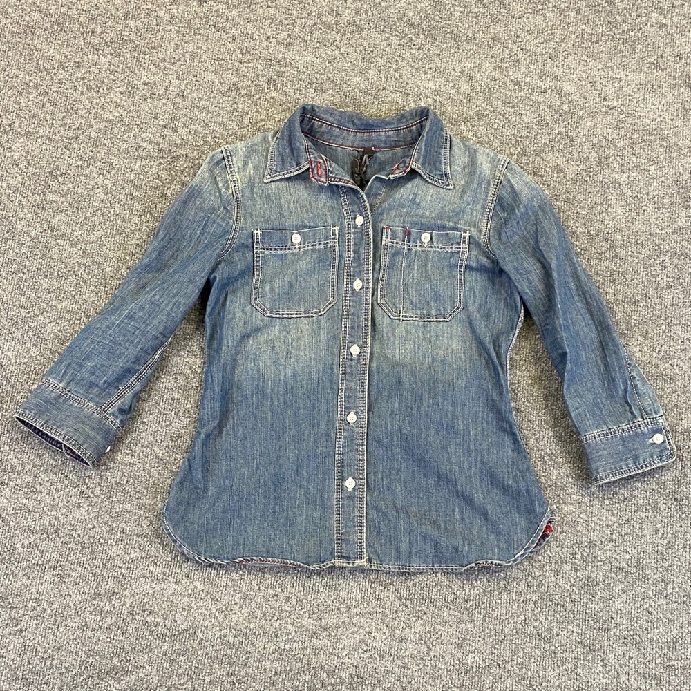 Seven7 Girls' Blue Denim Button-Up Jacket